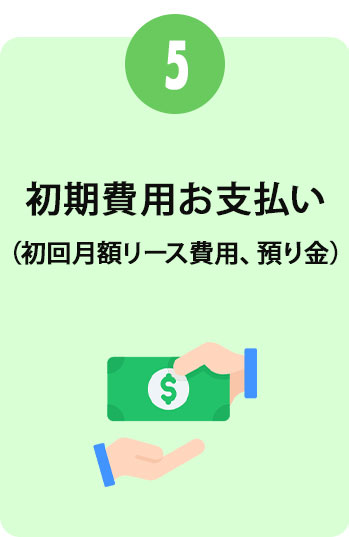 初期費用お支払い（初回リース料金、預り金）